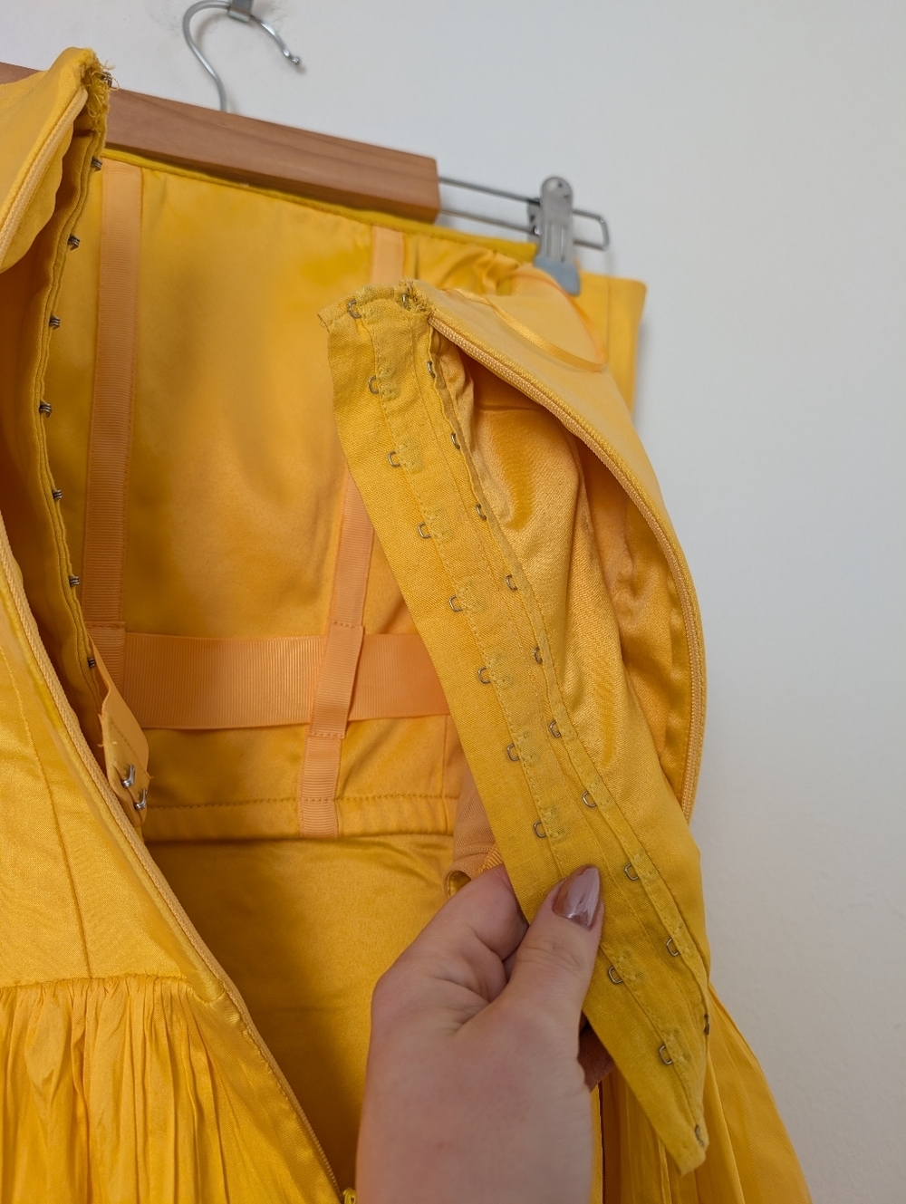 NWT BHLDN Anthropologie Butter Yellow Strapless Drop Waist Bubble Midi Dress - Picture 5 of 8